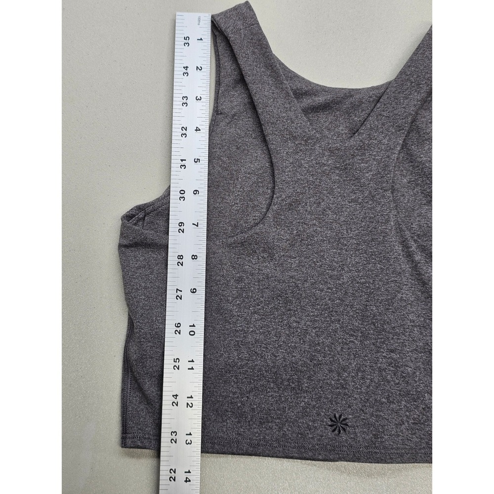Athleta Womens High Neck Racerback Crop Top Sports Bra Heathered Grey XS - Picture 6 of 6